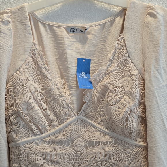 Cupshe Cream Lace Maxi Dress - Picture 5 of 16